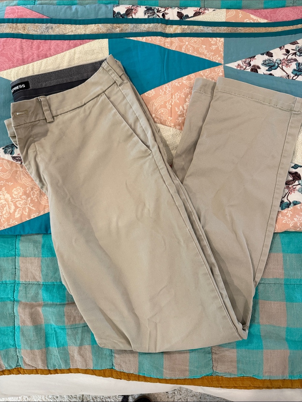 Express Men’s Tan Chino Pants - Straight Fit